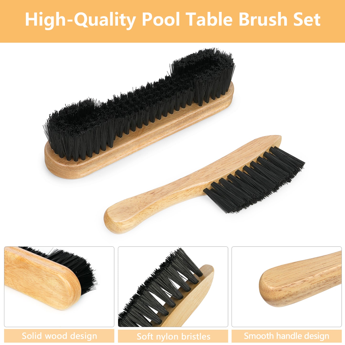 Go2trymo Pool Table & Rail Brush 5 Set