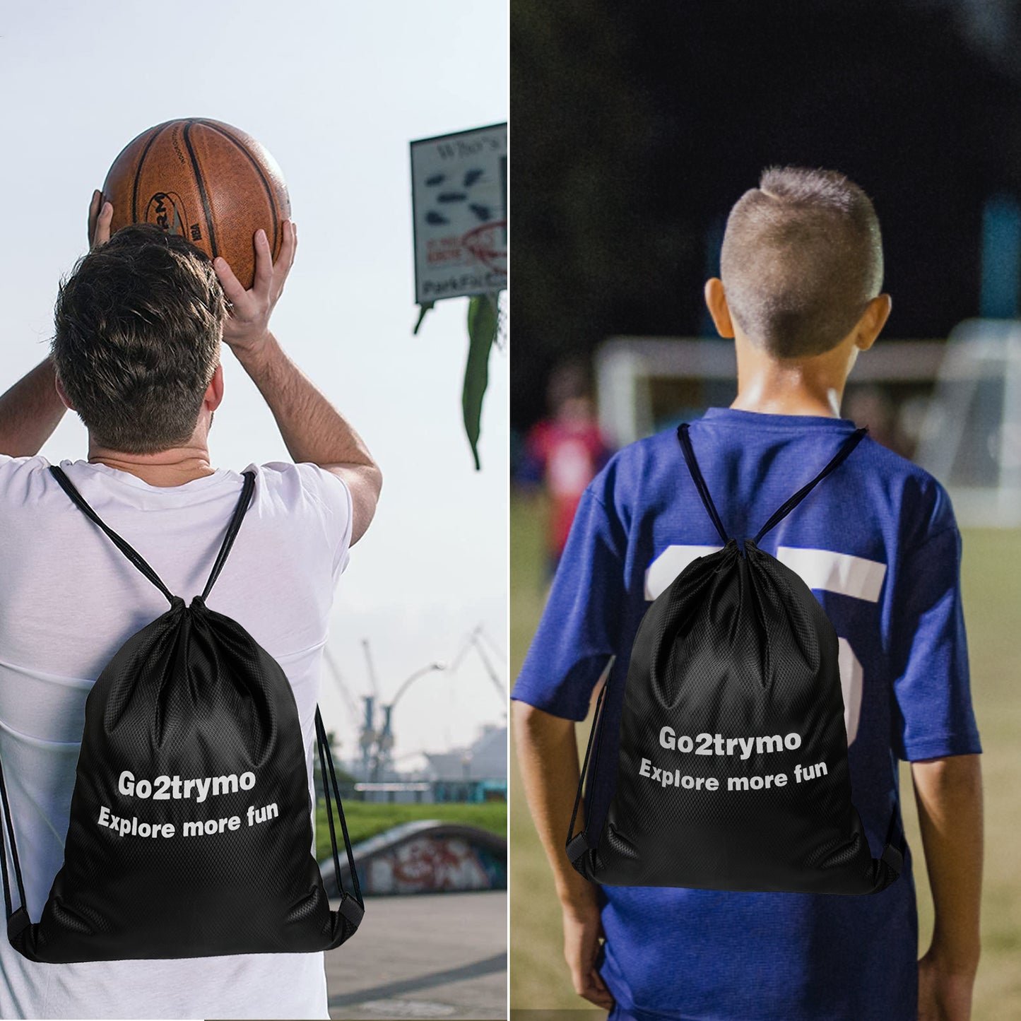 Go2trymo Drawstring Basketball Bag-2PCS