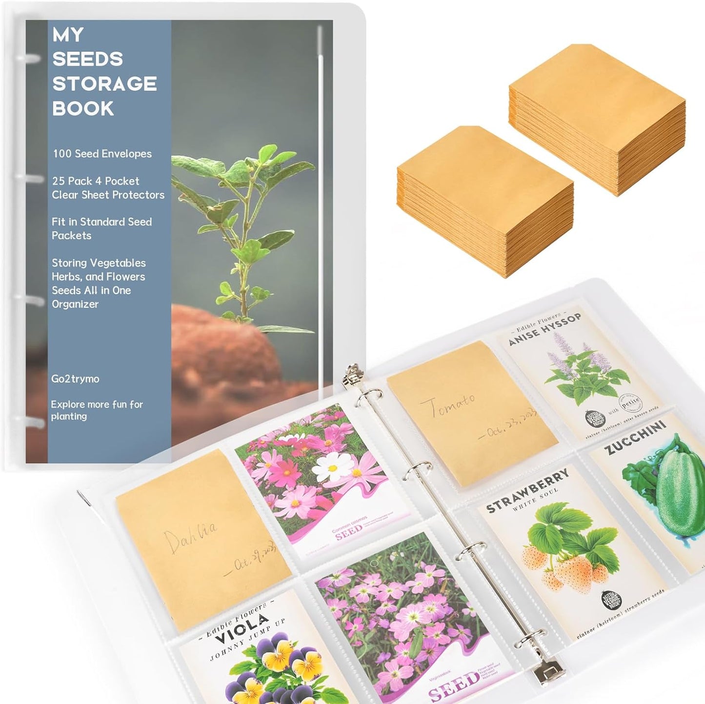 Go2trymo Seed Packet Organizer Kit